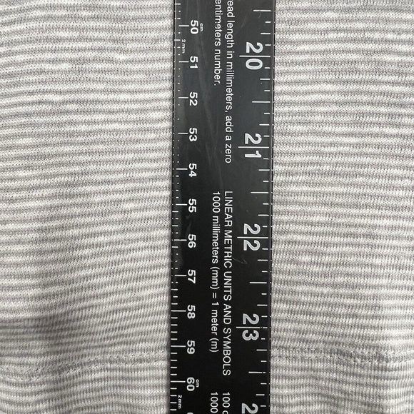 Eileen Fisher Linen Top Pull Over Stripe Boat Neck Flare Sleeves Gray White XS - Picture 9 of 11